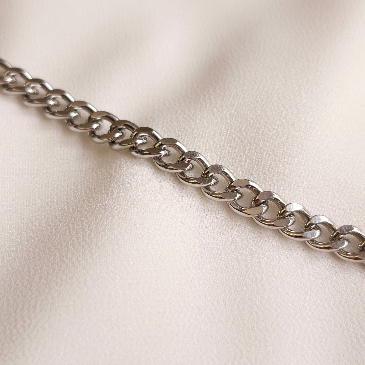 Silver Chunky Cuban Chain Necklace