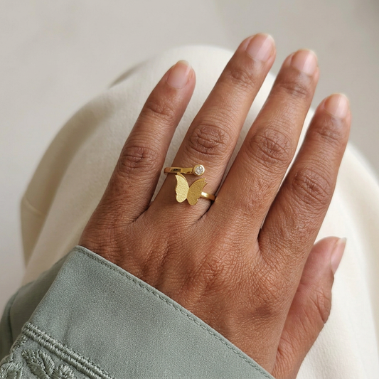 Butterfly ring on a different hand model