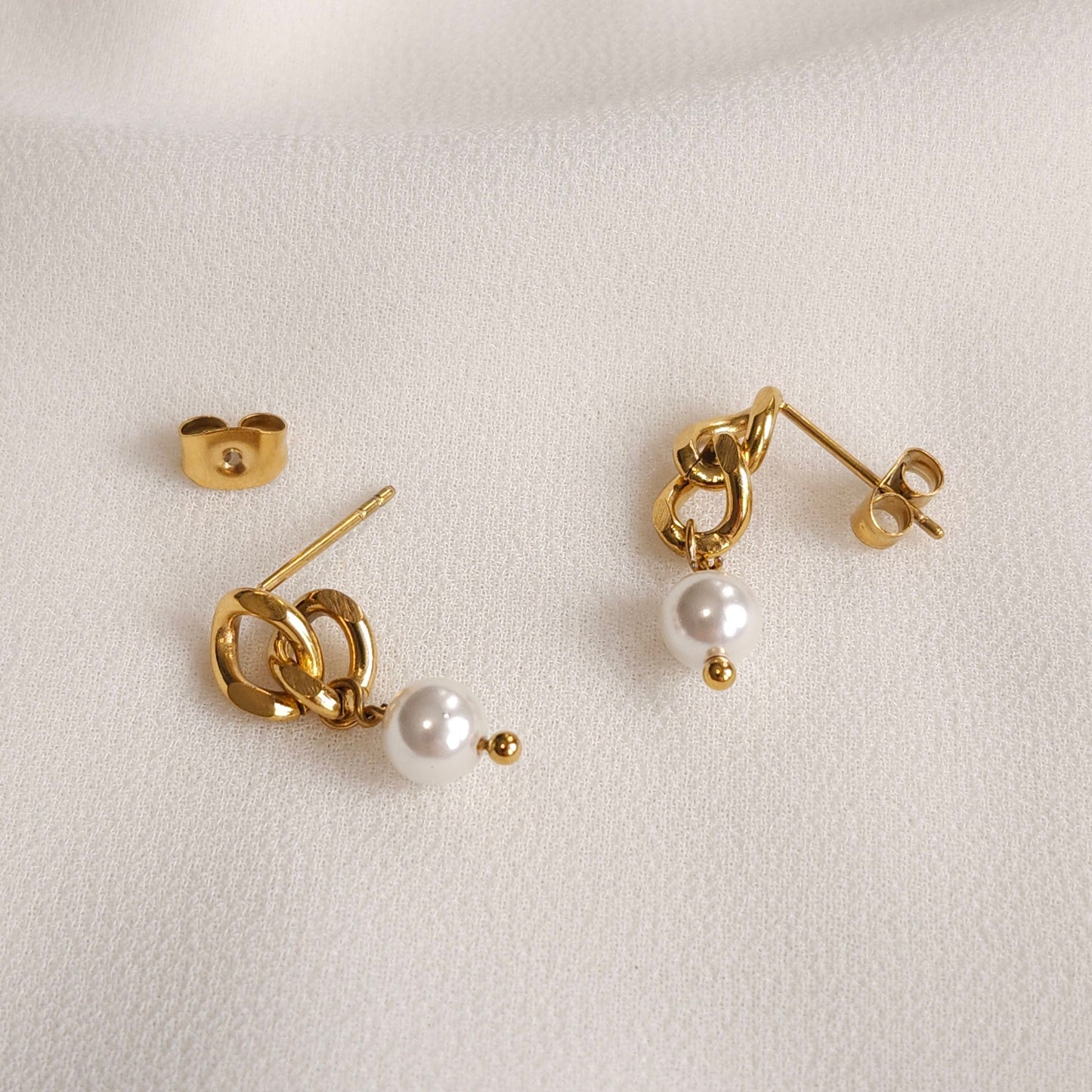 Boucles d'oreilles chaîne de perles