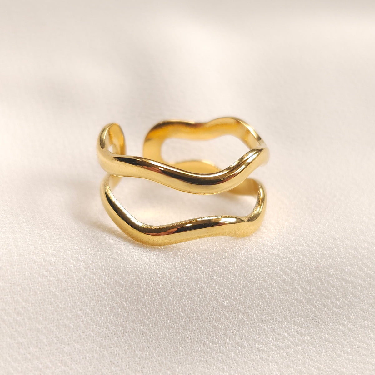 Bague double vague