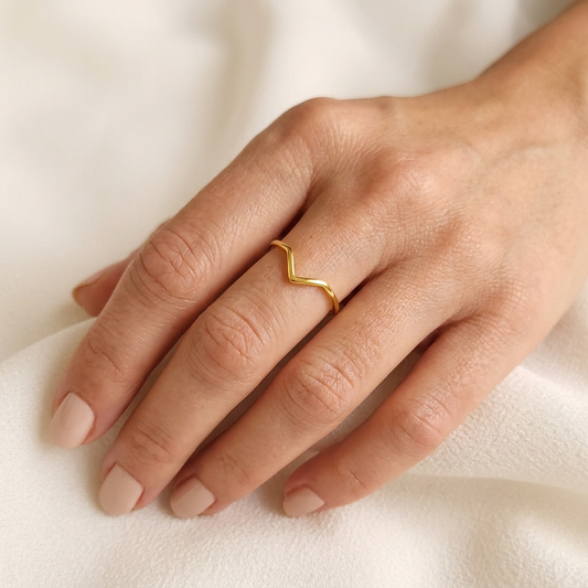 Wishbone Dainty Ring model-photo preview