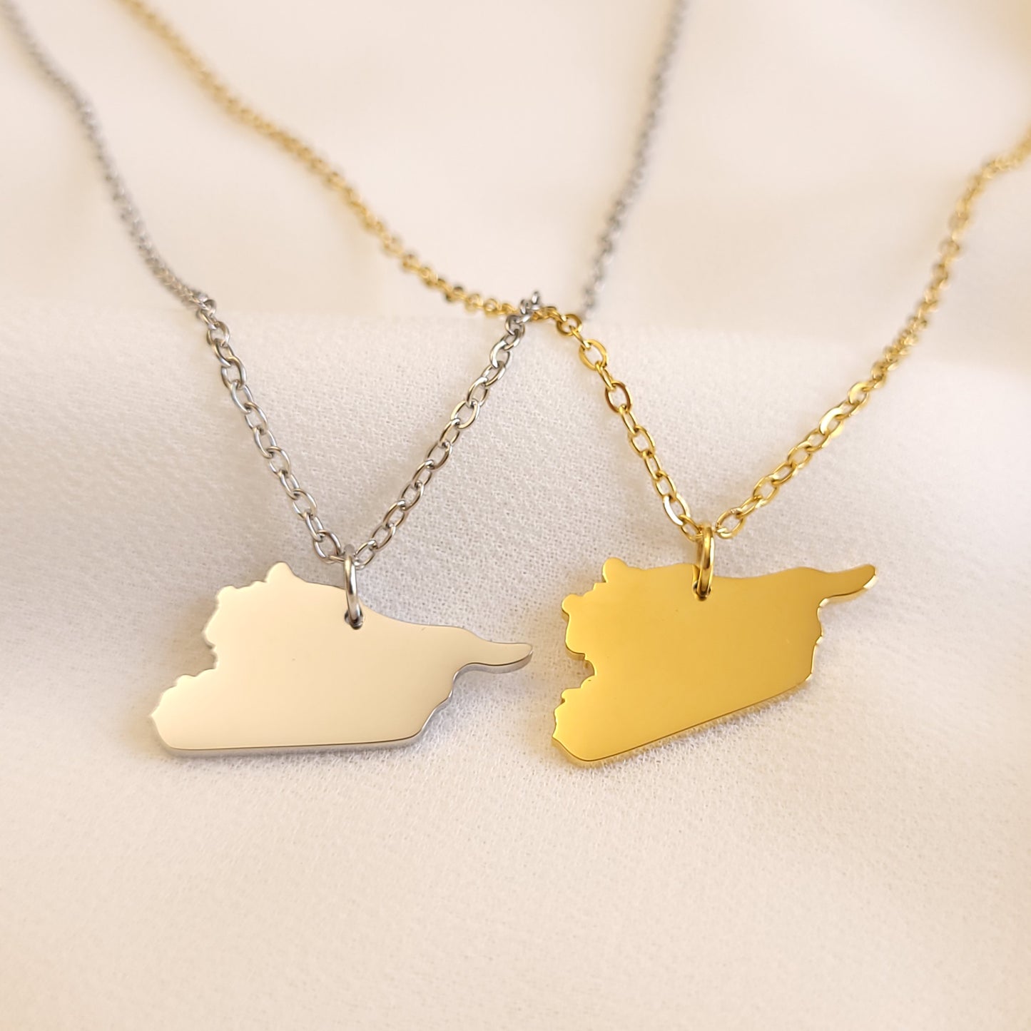 Country Map Pendant Necklace