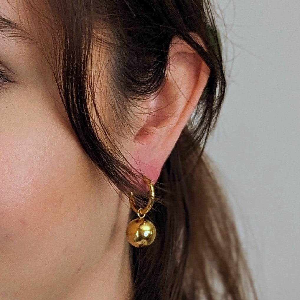 Ball Hoop Earrings