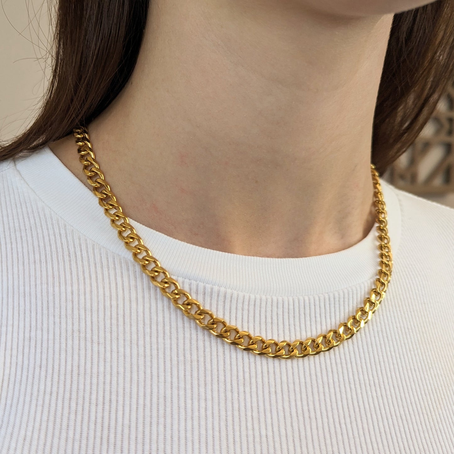 Gold Chunky Cuban Chain Necklace