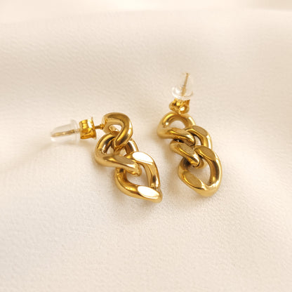 Boucles d'oreilles chaîne cubaine