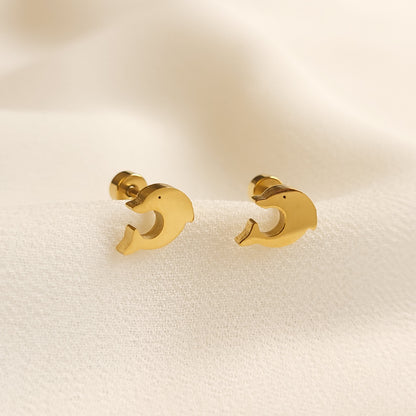 Boucles d'oreilles clous dauphin