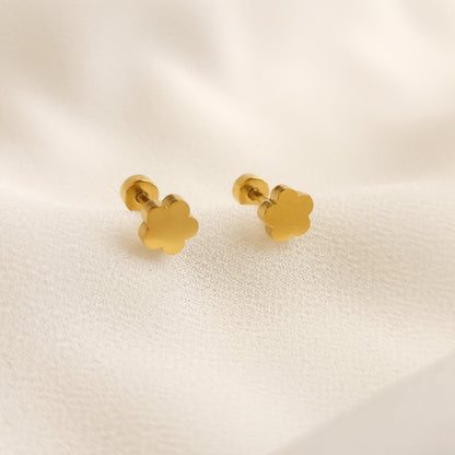 Petites boucles d'oreilles clou Trèfle