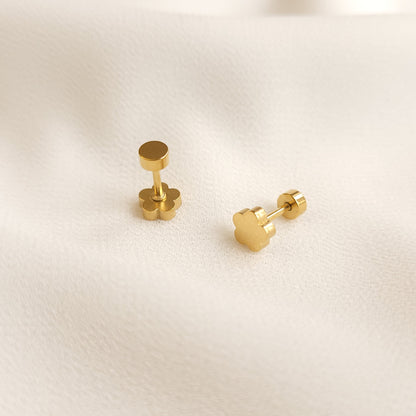 Petites boucles d'oreilles clou Trèfle