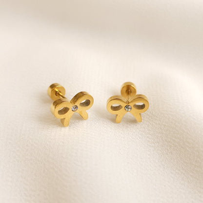 Boucles d'oreilles clous Nœud papillon