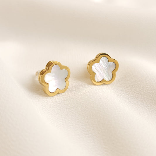 Flower Shell Stud Earrings