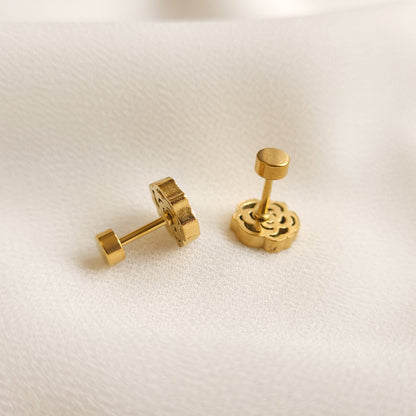 Boucles d'oreilles clous fleur