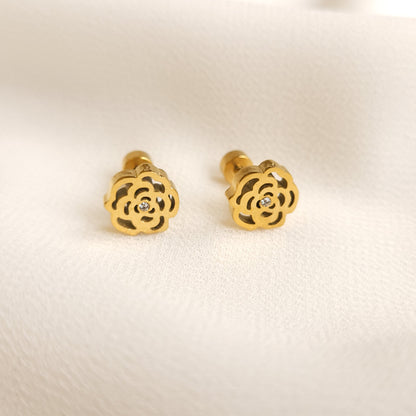 Boucles d'oreilles clous fleur