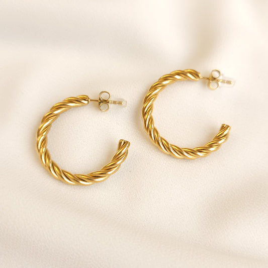 Large Twist Hoop Earrings