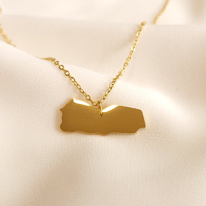 Country Map Pendant Necklace