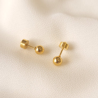 Boucles d'oreilles clous à billes avec poussoirs