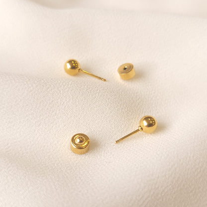 Boucles d'oreilles clous à billes avec poussoirs