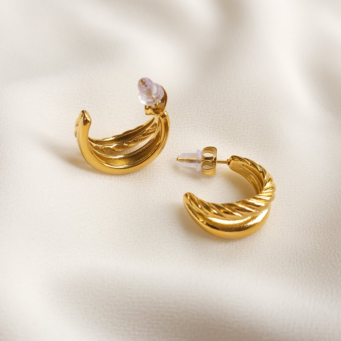 Bold Double Crescent Earrings