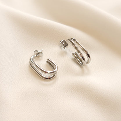 Boucles d'oreilles double ligne