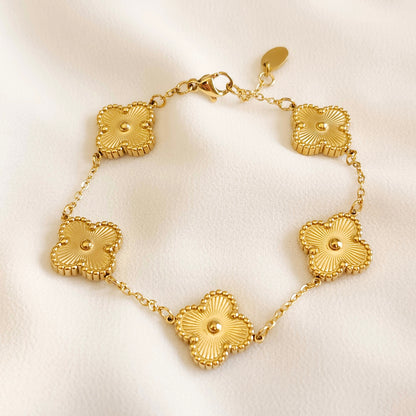 Bracelet trèfle doré