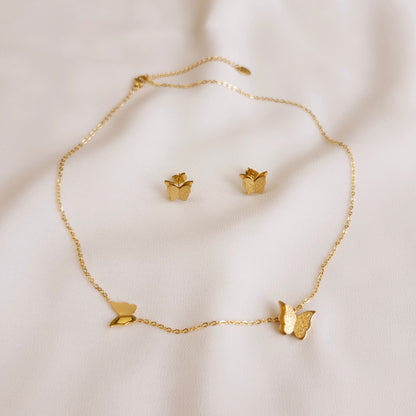 Collier papillon scintillant