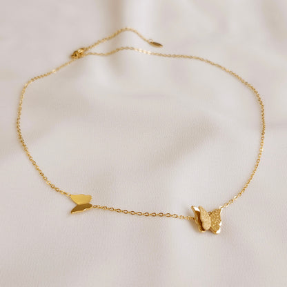 Collier papillon scintillant