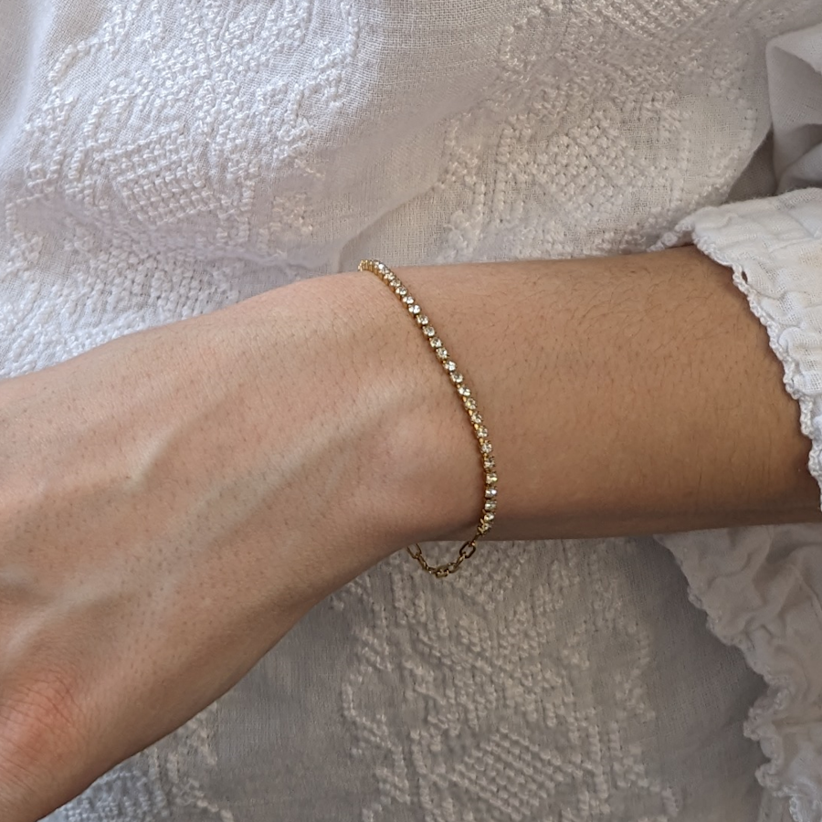 Dainty Link and Zirconia Bracelet