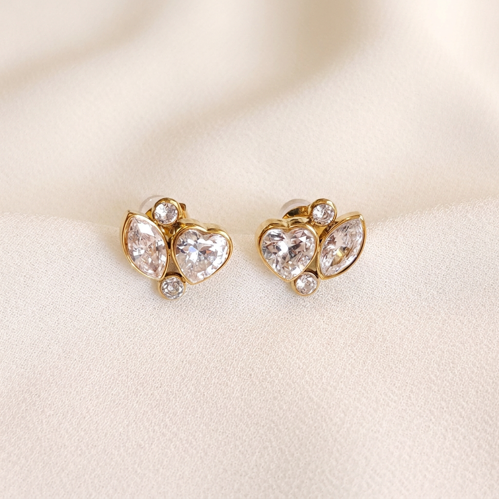 Earrings photo color-matched to the attached reference