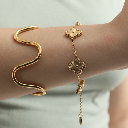 Bracelet trèfle doré
