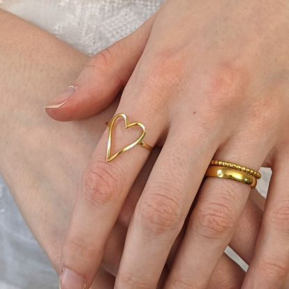 Bague silhouette de cœur