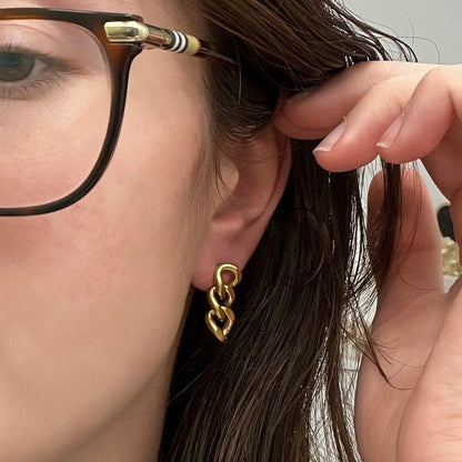 Boucles d'oreilles chaîne cubaine