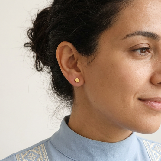 Little Clover Stud Earrings model preview