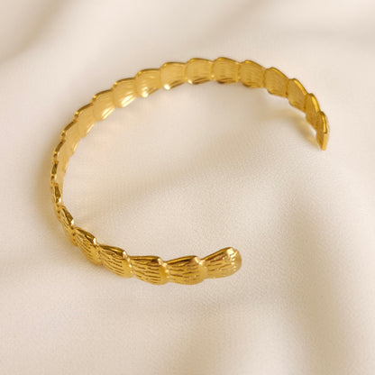 Bracelet jonc côtelé rétro