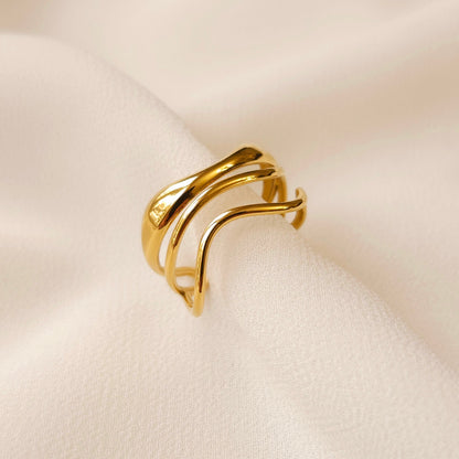 Bague ouverte multi-vagues
