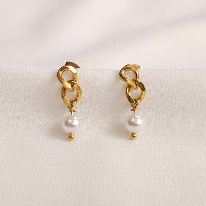 Boucles d'oreilles chaîne de perles