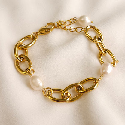 Bracelet chaîne perles audacieux