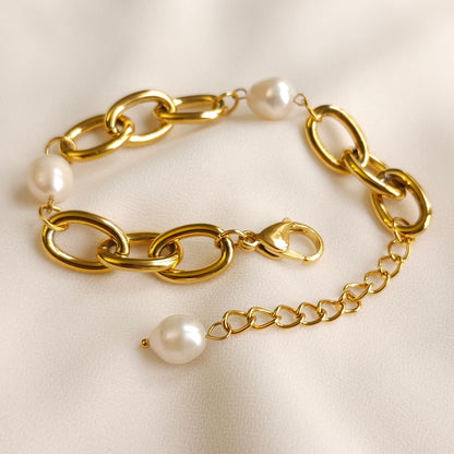 Bracelet chaîne perles audacieux