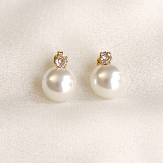 Bold Pearl and Crystal Earrings