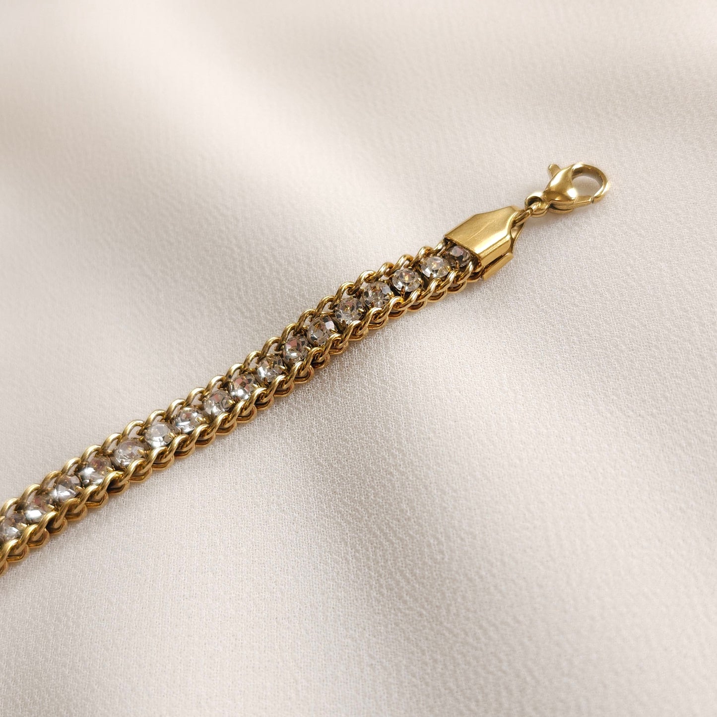 Braided Crystal Link Bracelet