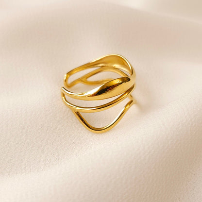 Bague ouverte multi-vagues