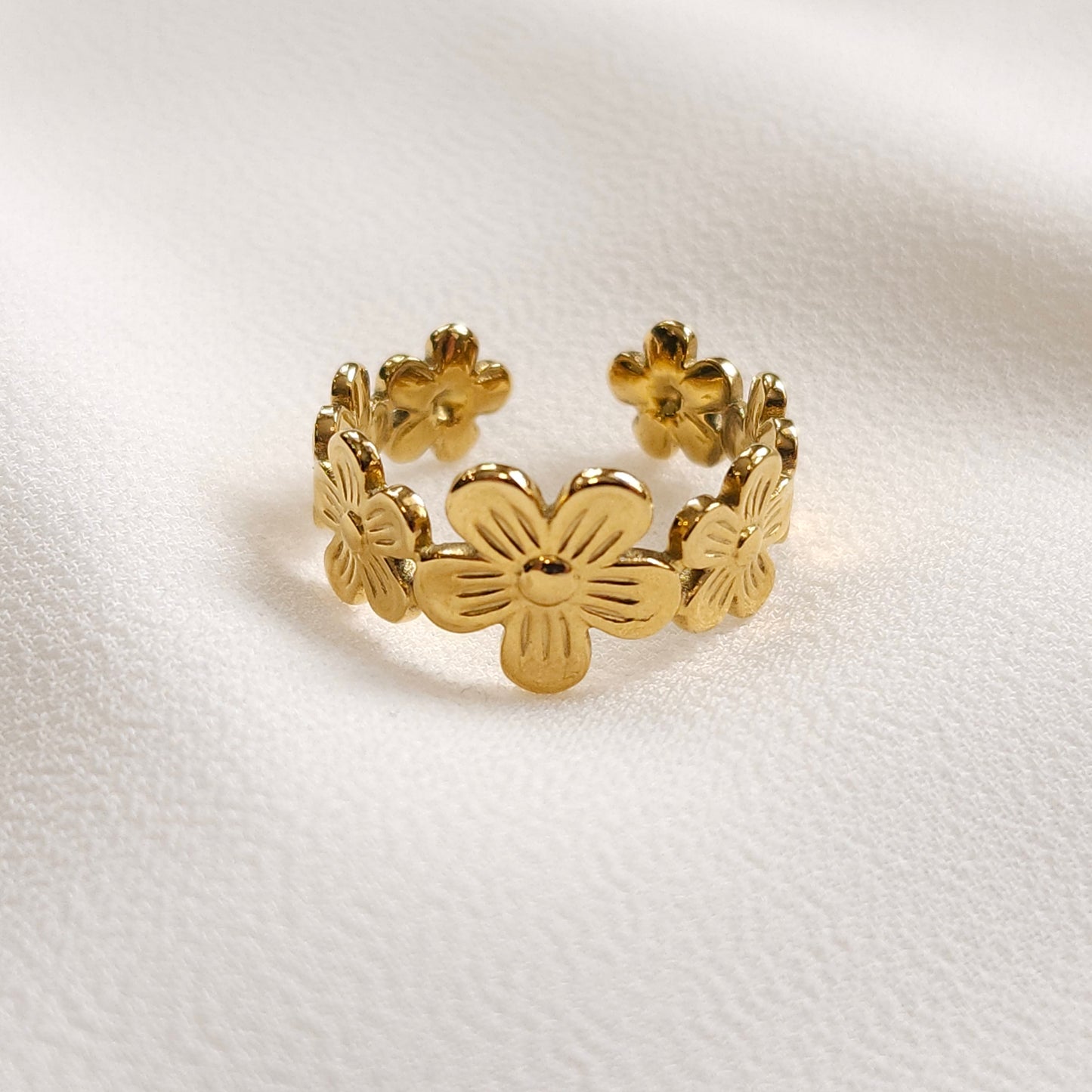 Flower Bangle and Ring Set