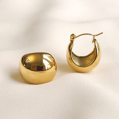 Boucles d'oreilles créoles dôme épaisses