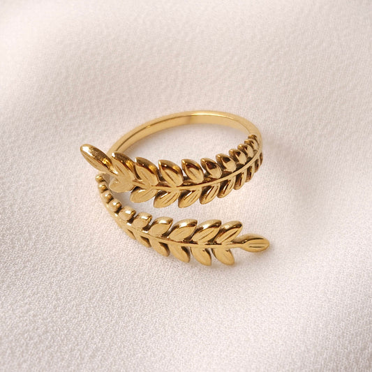 Double Olive Branch Ring