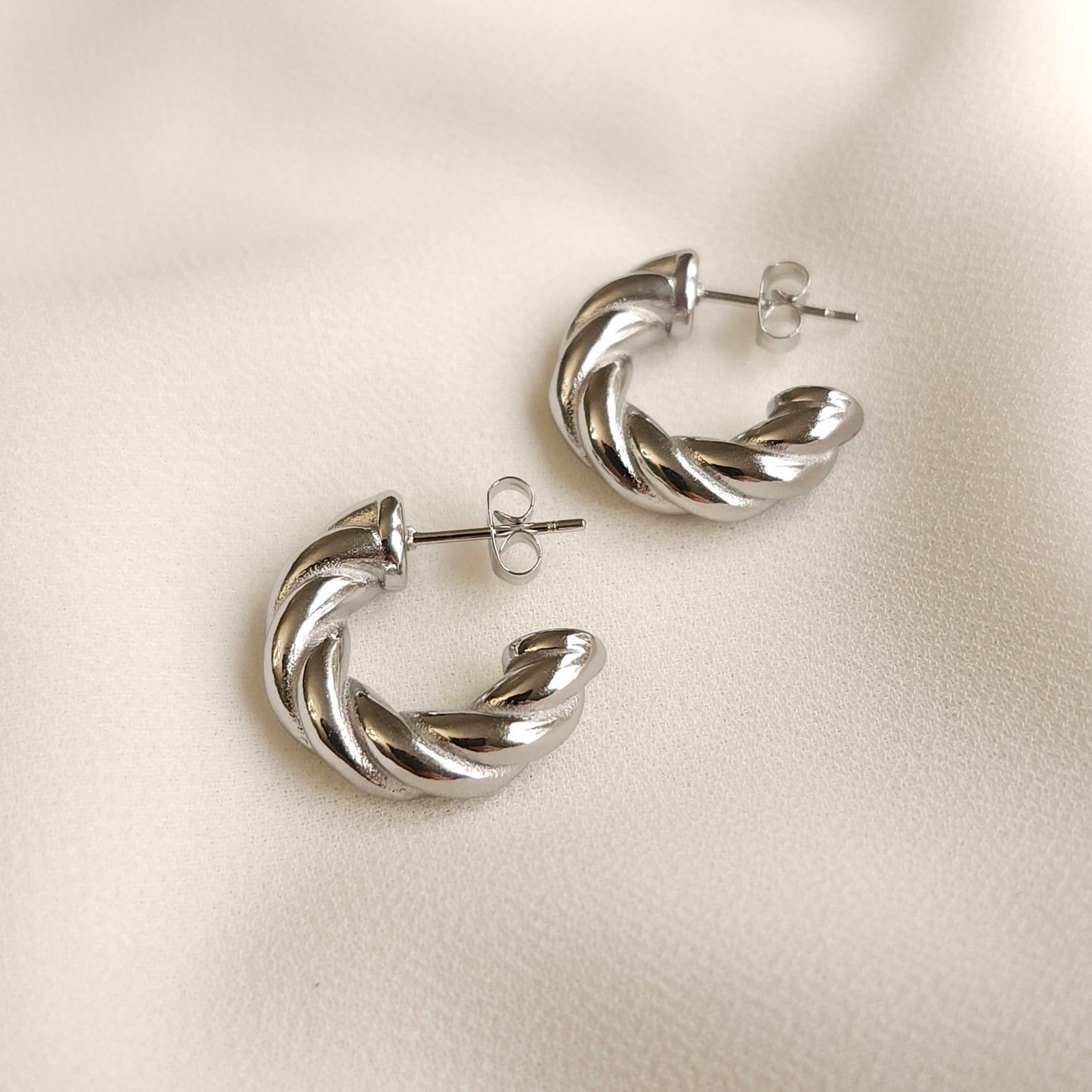 Bold Twist Hoop Earrings