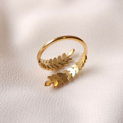 Double Olive Branch Ring