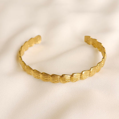 Bracelet jonc côtelé rétro