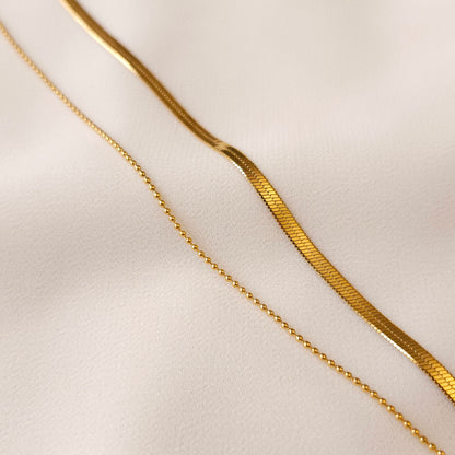 Chaîne de cheville Chevrons et Perles