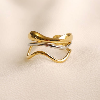 Bague ouverte multi-vagues