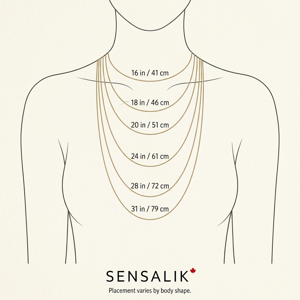 Sensalik necklace size guide