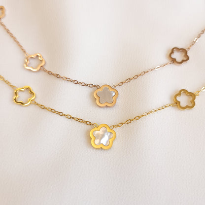 Collier coquillage trèfle