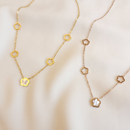 Collier coquillage trèfle